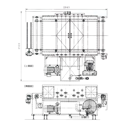 養生シート洗浄水切り機_NSM-25R型_装置概要図_1